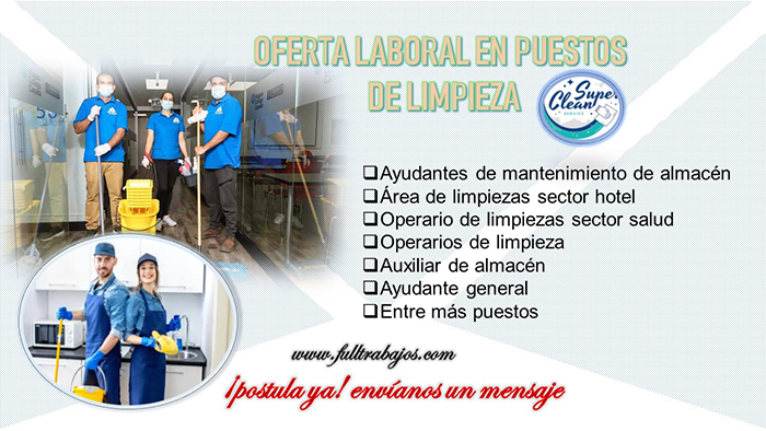 SOLICITAN PERSONAL DE ASEO Y MANTENIMIENTO - EMPLEOS 2026