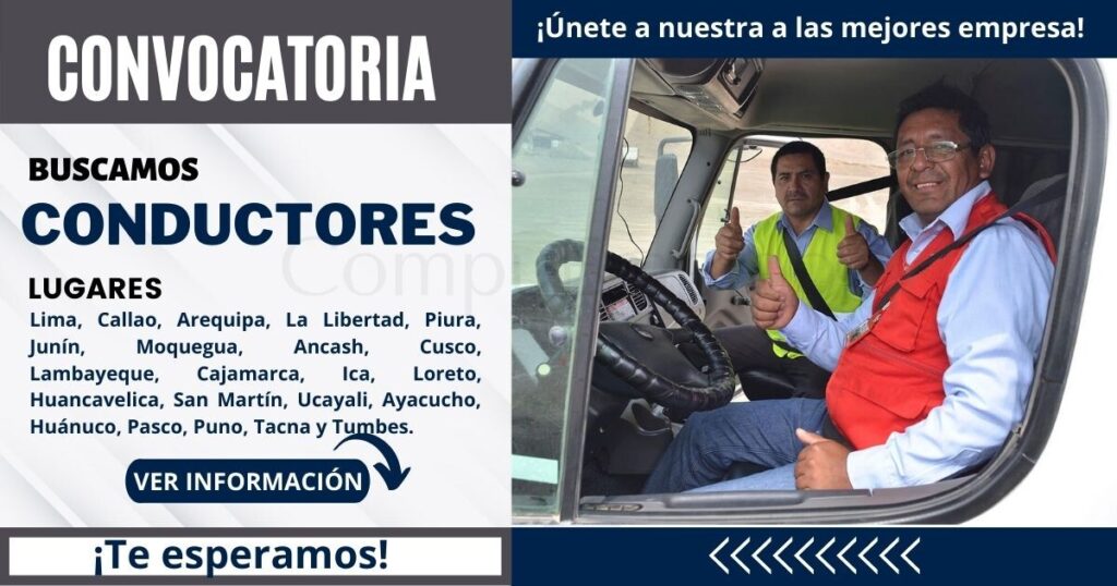 SE REQUIERE CHOFERES DE VEHICULOS EN DIFERENTES CIUDADES.